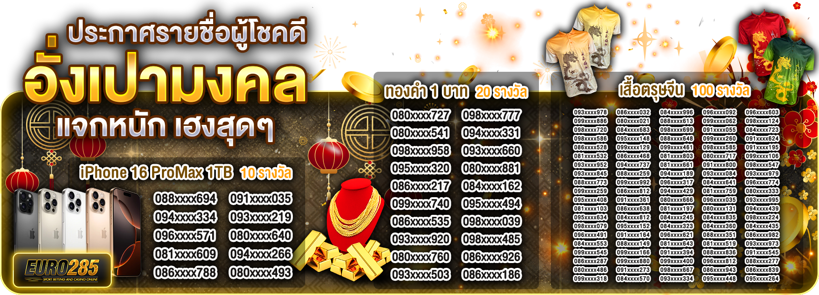 ประกาศผู้โชคดี